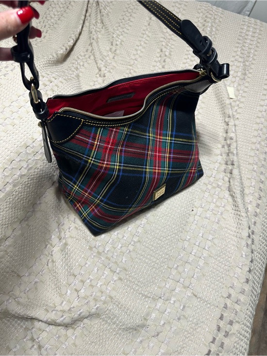 Dooney & Bourke Handbags - Dooney & Bourke Plaid Shoulder Bag with Red Interior